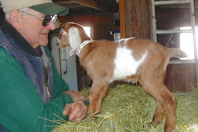 LeRoy with goat kid