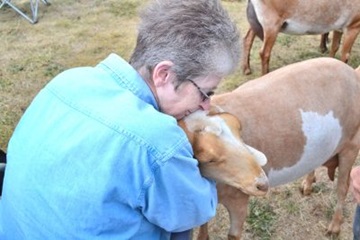 Sandy with goat
